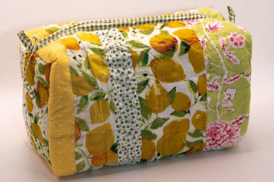 MakeUp Bag  small lemon patchwork